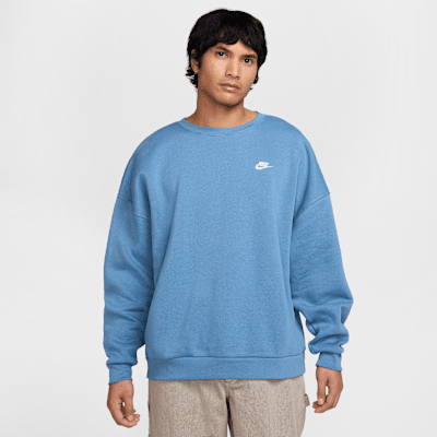 Nike club swoosh crew sweatshirt in navy best sale